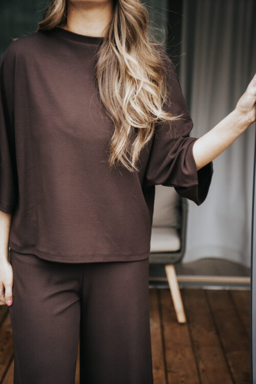 Mena loungewear with t-shirt pruun - Image 4